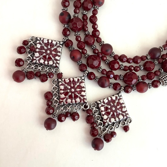 Chicos red beaded necklace and earrings - Picture 2 of 5